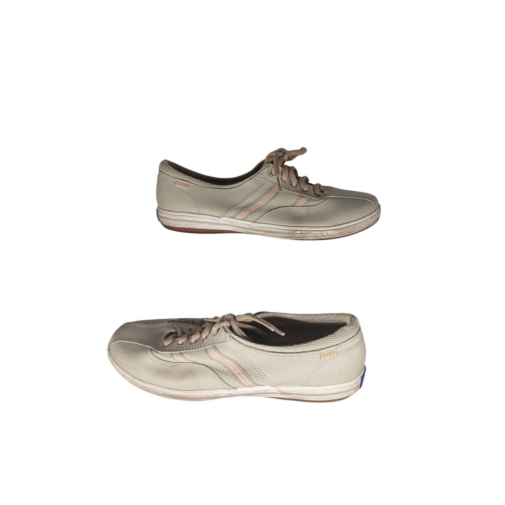 Keds Spirit Sneakers Size 8 Beige Leather Mesh Low Top Walking Shoes WH46568M